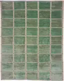 Marta Maas-Fjetterstrom, “Rutig Grön Halvflossa” (checkered green half-pile) rug