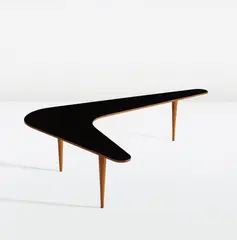 "Boomerang" coffee table by Jean Royere, circa 1957, Lacquered wood, oak, sold Jun 2013