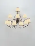 Ten-armed "Bouquet" wall light by Jean Royere, circa 1950, Painted metal, paper shades, offered Jun 2013