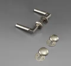 Walter Gropius, Set of door handles, circa 1922, Nickel-plated bronze, steel