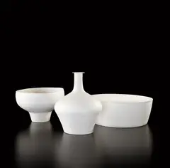 Taizo Kuroda, Untitled, three vessels, 2006, Unglazed porcelain