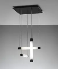 Ceiling light by Gerrit Rietveld, designed 1924, executed 1970s, Painted wood, neon tube lights, sold Jun 2013