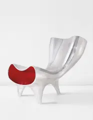 "Orgone Chair" by Marc Newson, circa 1993, Polished aluminum, painted aluminum, offered Jun 2013