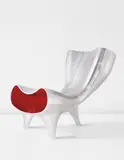 Marc Newson, "Orgone Chair", circa 1993, Polished aluminum, painted aluminum