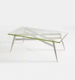 Lina Bo Bardi, Rare coffee table, circa 1942, Bleached and white-stained maple, glass