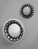 Line Vautrin, "Mazarin" mirror, circa 1960, Talosel resin, mirrored glass, convex glass cabochons