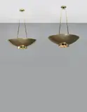 Pair of ceiling lights by Paavo Tynell, 1950s, Brass, painted metal, sold Dec 2013