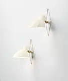 Gabriele Mucchi, Pair of "Lumi Mobili" adjustable wall lights, designed for "Alloggio QT8," from the VIII Triennale, Milan, 1947, Painted aluminum, brass