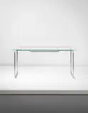 Marcel Breuer, Early table, model no. B 19, circa 1928, Chromium-plated tubular steel, glass, rubber