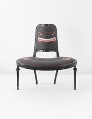 Sebastian Brajkovic, Prototype "Lathe" chair, designed for "Man and Living," 2006, Silk-embroidered fabric, painted wood