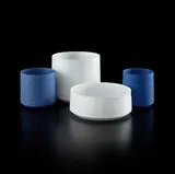 Akio Niisato, Four "Luminescent vessels," 2013, Glazed and colored porcelain