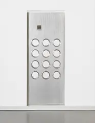Jean Prouvé, Porthole panel, circa 1951, Aluminum sheet, glass