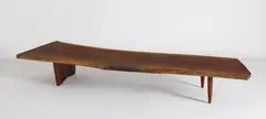 "Slab" coffee table by George Nakashima, 1969, American black walnut, East Indian rosewood, offered Dec 2013