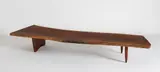 "Slab" coffee table by George Nakashima, 1969, American black walnut, East Indian rosewood, offered Dec 2013