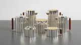 Cleto Munari, "Cannete'" tea and coffee service, designed 1994, Silver, mahogany