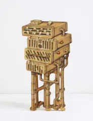 John Cederquist, Cabinet, 1990s, Birch and oak plywood, aniline dyes, epoxy resin