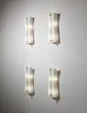 Max Ingrand, Set of four wall lights, 1960s, Opaque glass, clear glass, metal