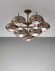 Ceiling light by Max Ingrand, circa 1965, Textured glass, nickel-plated brass, painted nickel-plated brass, brass, offered Dec 2013