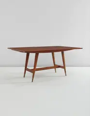 Gio Ponti, Extendable console table, model no. 2134, 1950s, Mahogany, brass