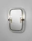 Carlo Scarpa, Rare illuminated mirror, model no. 86, 1940, Filigrana sommersa glass, mirrored glass, brass