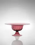 Vittorio Zecchin, Large footed bowl, circa 1925, Colored glass
