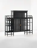 Edward William Godwin, Display cabinet, circa 1872-1875, Ebonized wood, clear glass, brass