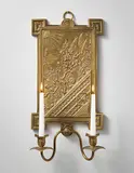 Thomas Jeckyll, Two-armed sconce, model no. 3, 1881, Cast and chased brass