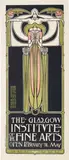 Important poster, designed for The Glasgow Institute of the Fine Arts by Margaret MacDonald and James Herbert McNair Frances MacDonald, circa 1895-1896, Lithograph in colors on four sheets backed on paper and linen, offered Dec 2013