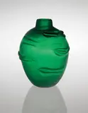 Carlo Scarpa, Large "Corroso a rilievi" vase, model no. 3695, circa 1938, Lightly iridized green glass with applied reliefs