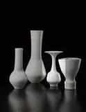 Bottle with flaring lip by Lucie Rie, circa 1976, Stoneware, shiny white glaze, sold Dec 2013