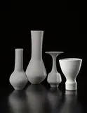 Composite vase form by Lucie Rie, circa 1974, Stoneware, shiny white glaze, offered Dec 2013