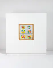 Ken Price, "Unit 6" from "Happy's Curios," 1972-1978, Ceramic, acrylic, painted plywood, wood, glass, Plexiglas, fluorescent bulbs