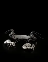 Spider crab lidded dish and hermit crab by Buccellati, 20th century, Silver, offered Dec 2013