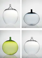 Ingeborg Lundin, Four "Apple" vases, 1950s, Blown colorless and clear colored glass