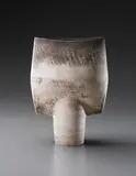Large "Spade" form by Hans Coper, 1967, Stoneware, layered white porcelain slips and engobes over a body with textured and incised linear designs, the interior , sold Dec 2013