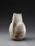 Ovoid volume with flattened cylinder by Hans Coper, circa 1968, Stoneware, layered white porcelain slips and engobes over a body with textured and incised linear designs, the interior , sold Dec 2013