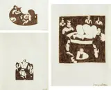 Ken Price, Three studies, 1986, Ink on paper
