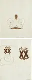 Ken Price, "Study for Vase Decor," and Untitled, 1986, Ink on paper