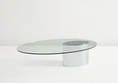 Cini Boeri, "Lunario" coffee table, 1970s, Chromium-plated steel, glass