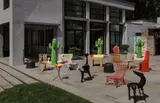 Franco Mello and Guido Drocco, Set of three “Giant Cactus” coat stands, circa 1972, Painted injection-molded foam, steel