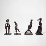 William Kentridge, Shadow Quartet, 2003, bronze with dark brown patina, in 4 parts