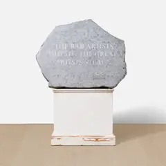 Banksy, Picasso, 2009, carved marble on wooden pedestal​