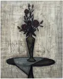 Bernard Buffet, Roses dans un vase de Gallé, 1955, oil on linen