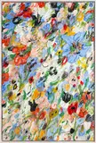 Anna Deller-Yee, The Gathering of the Clouds, 2026, acrylic, gel medium, oil pastel, colour pencil and hand-embroidered glass beads on unprimed cotton calico, in artist’s frame