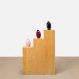 Mike Kelley, Tender Button (pink/maroon/black), 2001, ceramic, in 3 parts, on artist's plywood plinth