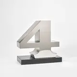 Robert Indiana, Four, 1978, stainless steel on steel base