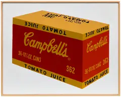 Andy Warhol, 'Campbell's Tomato Juice Box' by Richard Pettibone, 2007, acrylic and silkscreen ink on canvas, in artist's frame, sold Apr 2026