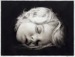Robert Longo, Study for Cassandra, 2007, ink and charcoal on parchment