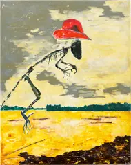 Werner Büttner, Der kurze irdische Hopser (The Brief Earthly Hop), 2016, oil on canvas