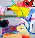 Lilian Tomasko, Portrait of the Self (kissed by yellow insanity), 2022, acrylic and acrylic spray paint on aluminium